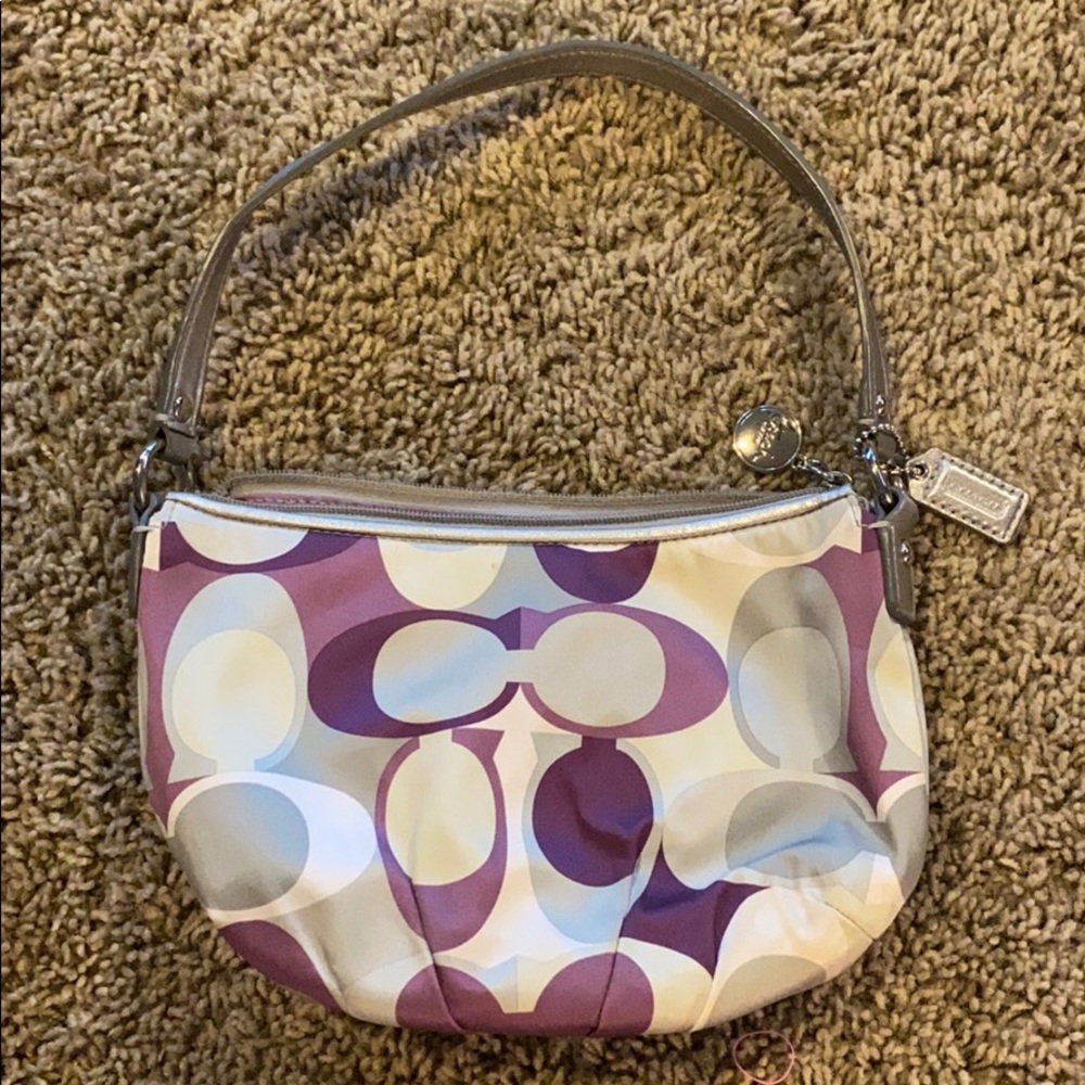 NWOT purple & sliver coach purse